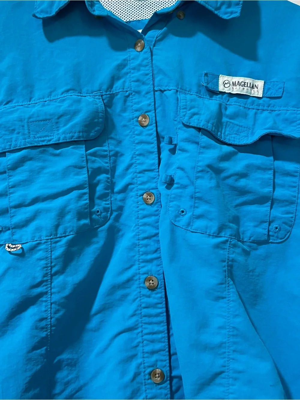 Magellan Outdoors Men's Laguna Madre Mag Wick Brilliant Blue Fishing Sz Large